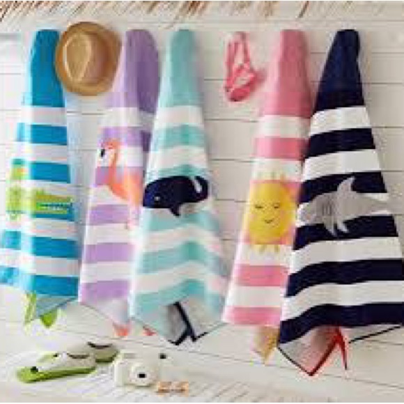 NWT Pottery Barn Kids Beach Towel: stripe shark - Picture 3 of 5